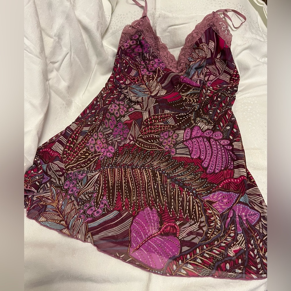 Sheer print camisole/slip size M Meghan Noland LA